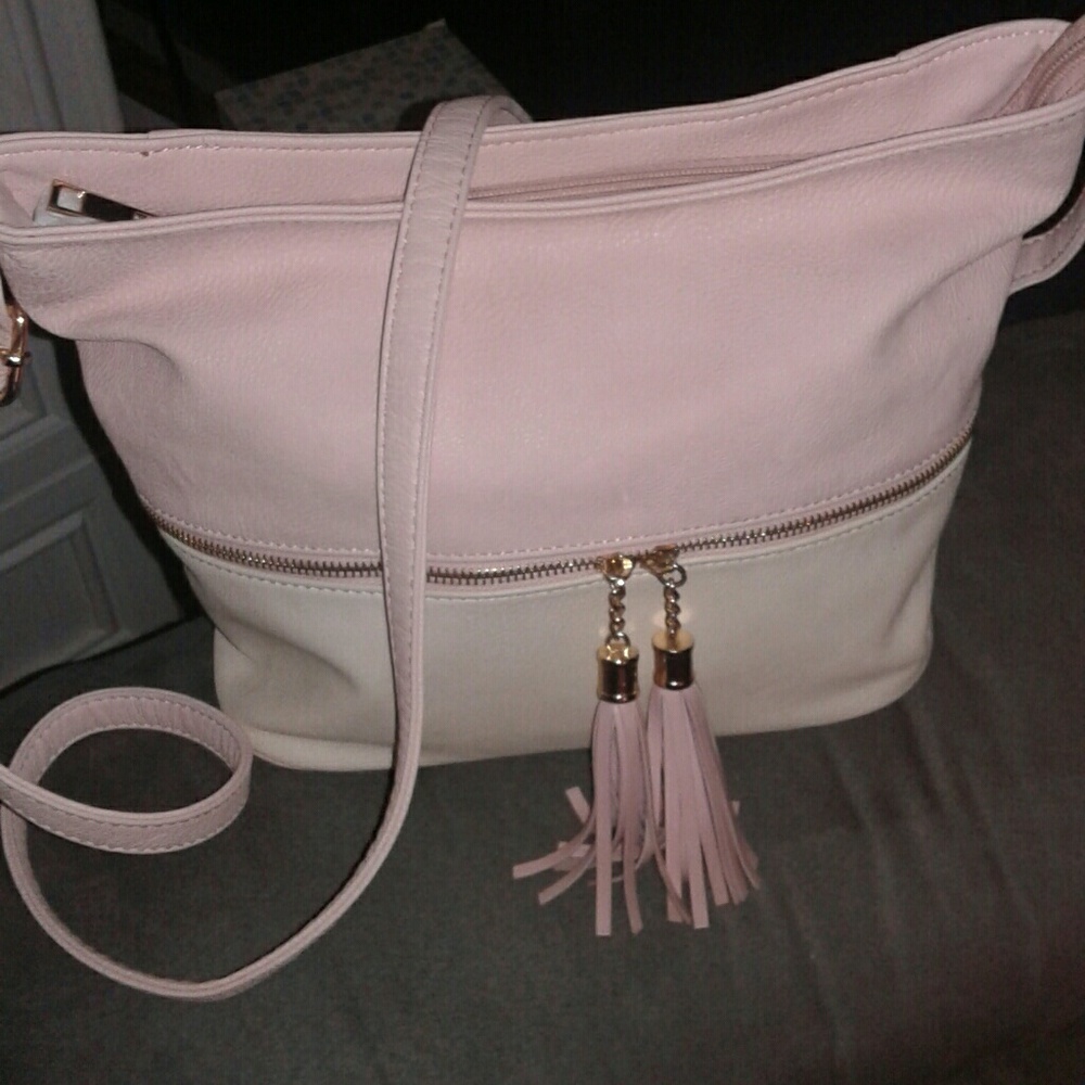 Beautiful Light Pink/Flesh Tasseld Shoulder Bag